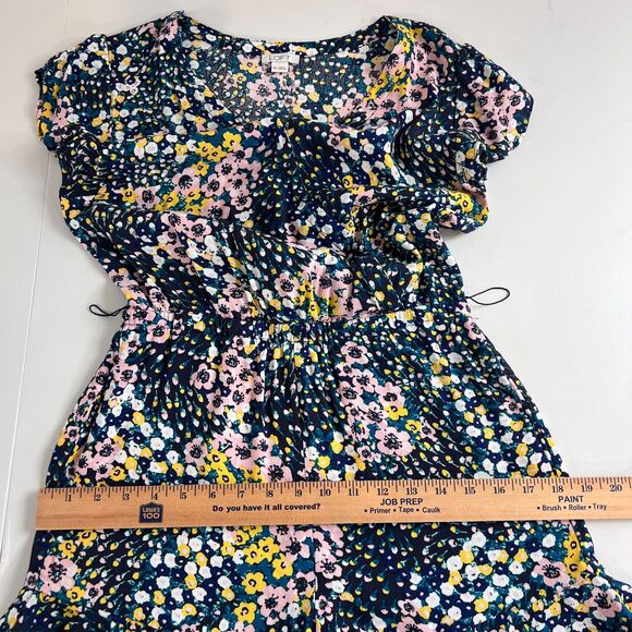 LOFT Women's Multicolor Floral Romper Faux Wrap Viscose Size XS - Picture 9 of 12